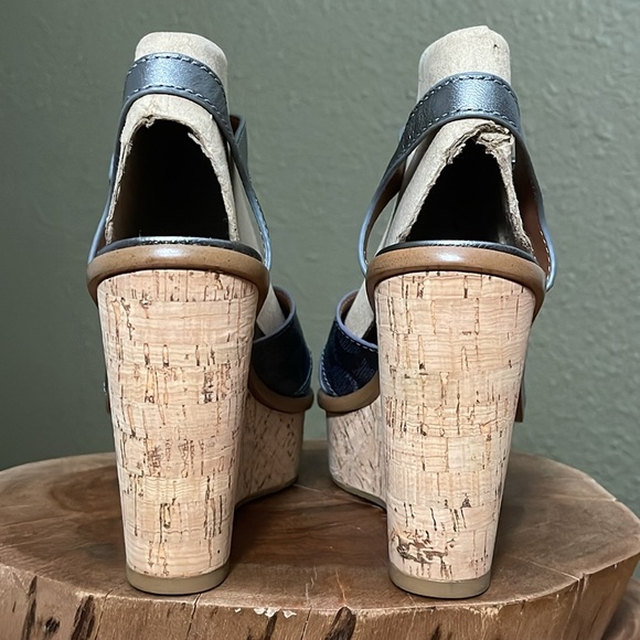 COACH CROSS BAND HIGH WEDGE SANDAL - Picture 6 of 16